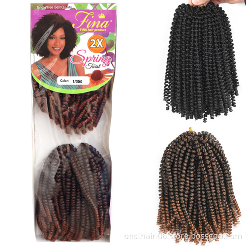 Onst bulk spring twist Crochet Braids Synthetic Braiding Hair Kinky Curly Extension Crochet Wiht Box 2X Faux Locs Braid Hair